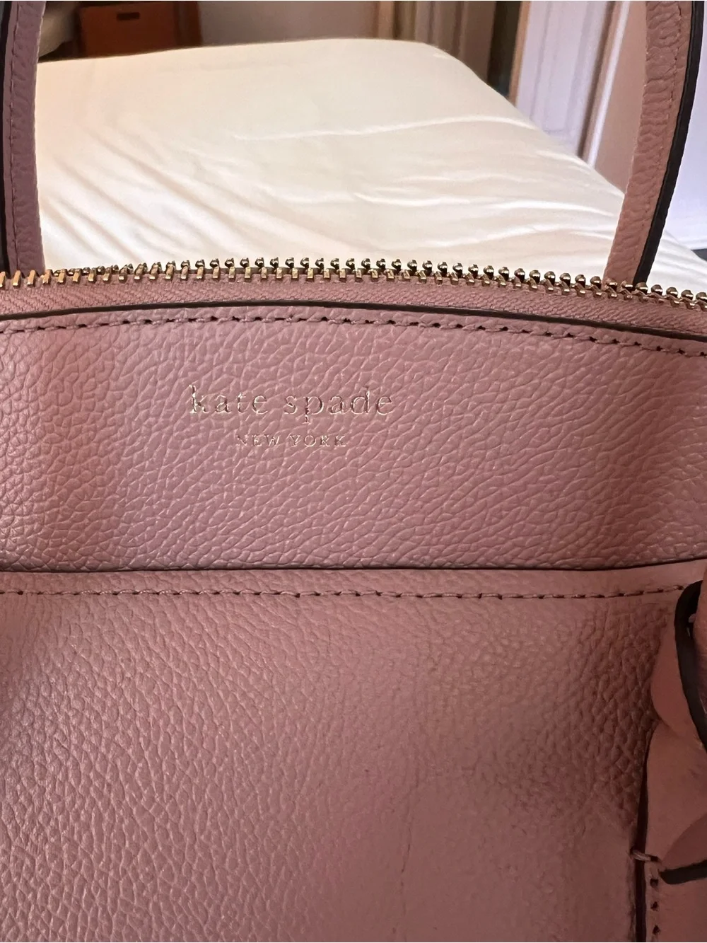 kate spade Dusty Pink Leather Satchel with Gold-Tone Hardware
